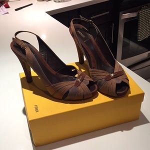 Fendi platform slingback sandals size 41